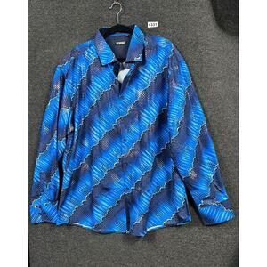 Bespoke Shirt Mens 3XL Patterned Long Sleeve Button Up Casual Designer Miami